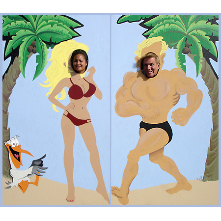 Muscle Man and Bikini Girl Photo Prop