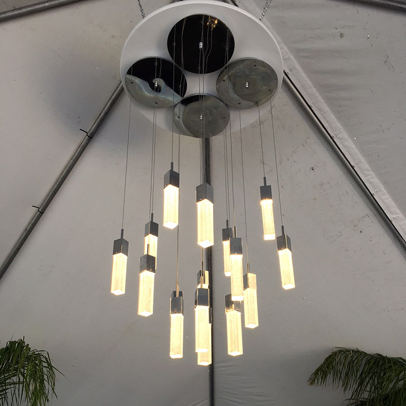 LED Dimmable Tent Chandelier