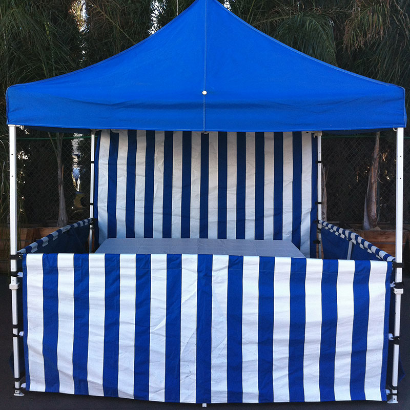 Carnival Booth Tent – Blue/White Striped