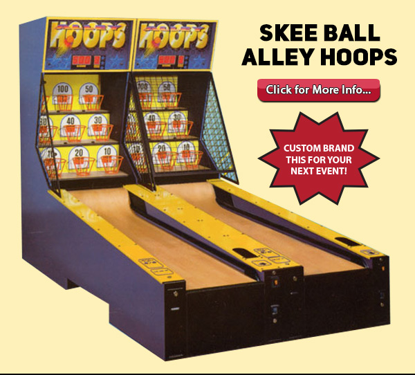 Skee Ball Alley Hoops Arcade Game at Party Pals
