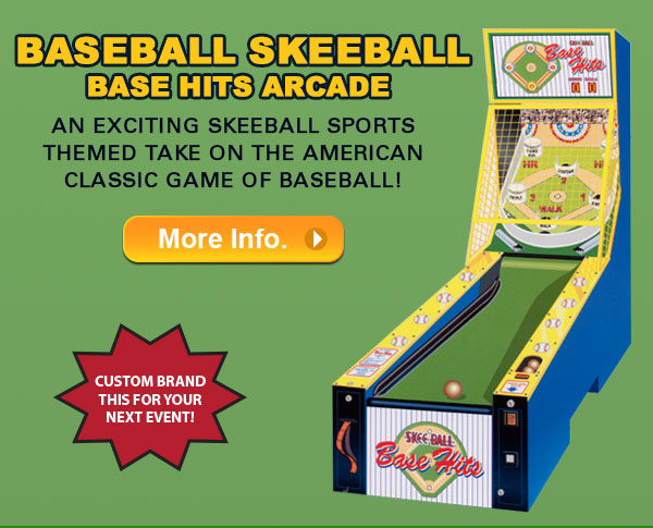 Baseball - Skee Ball - Base Hits Arcade Game Rentals at Party Pals