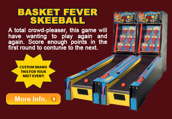 Party Pals Basket Fever Skeeball Arcade Game Rentals