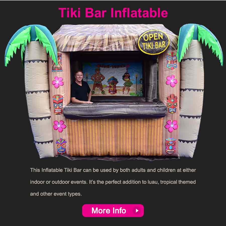 Inflatable Tiki Hut Bar with Photo Opp.