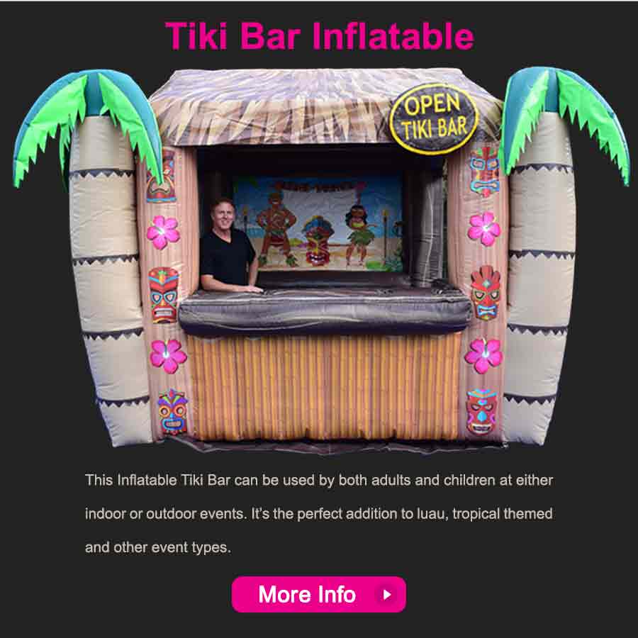 Inflatable Tiki Hut Bar with Photo Opp.