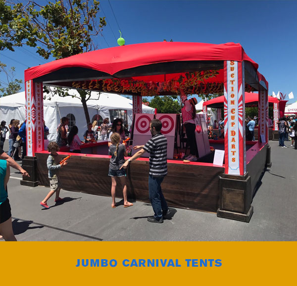 Party Pals: Jumbo Carnival Booth Tent Rentals - 20' x 20' additional sizes available