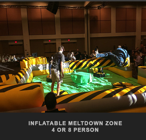 Inflatable Meltdown Zone for 4 or 8 persons available for rent at Party Pals