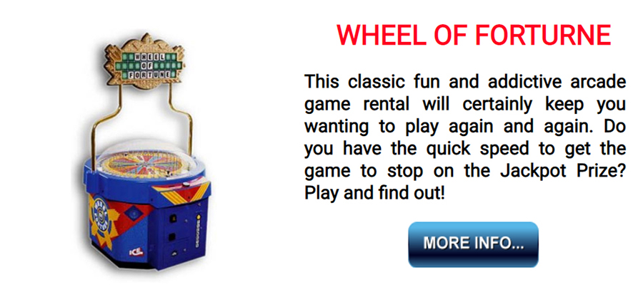 Wheel of Fortune Arcade Rental from Party Pals